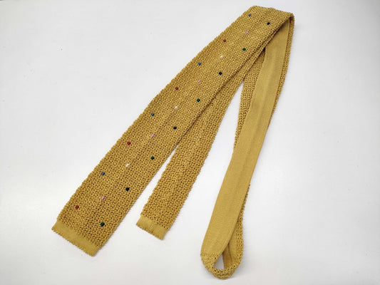 HERMES Yellow Knit Tie