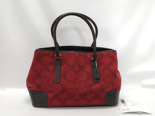 COACH Signature Suede Tote 7721 Tote Bag