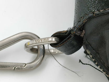 PRADA nylon and leather shoulder bag