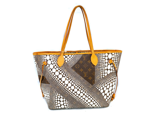 LOUIS VUITTON M40684 Monogram Neverfull Yayoi Kusama Pumpkin Dot Tote Bag