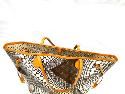 LOUIS VUITTON M40684 Monogram Neverfull Yayoi Kusama Pumpkin Dot Tote Bag