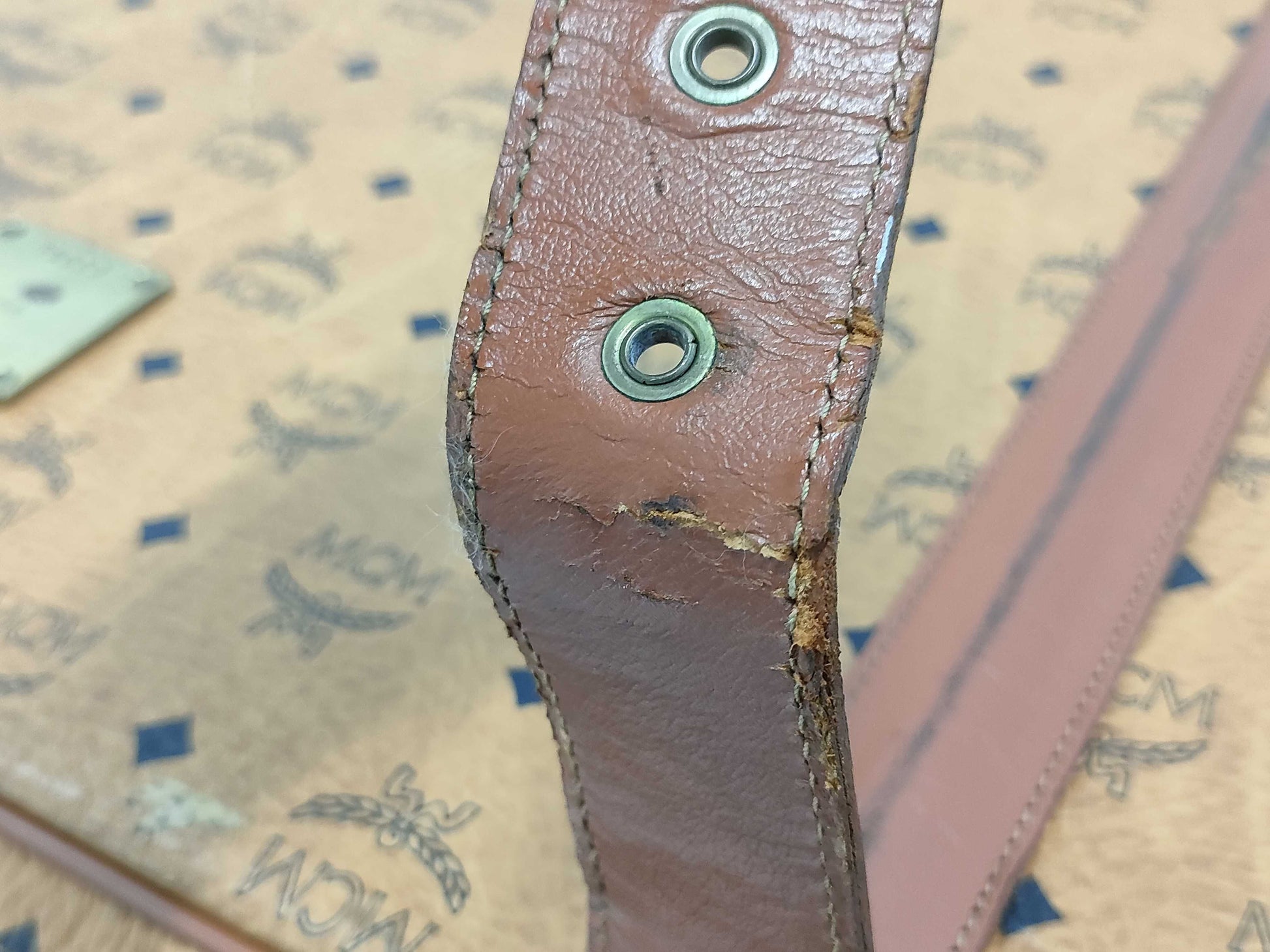 MCM travel bag with broken handle