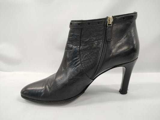 GUCCI Leather Heel Belt Motif Black Other Shoes