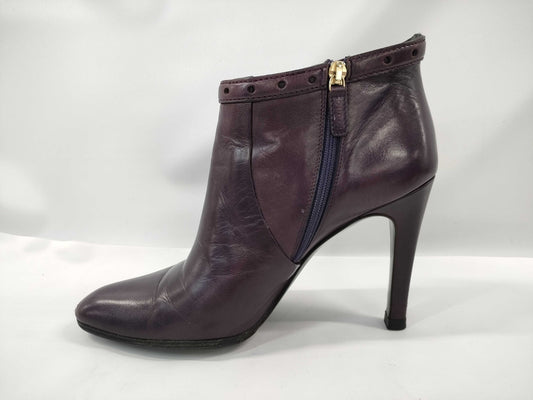 GUCCI Leather Heel Belt Motif Purple Other Shoes