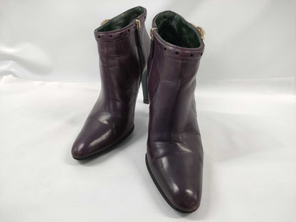 GUCCI Leather Heel Belt Motif Purple Other Shoes