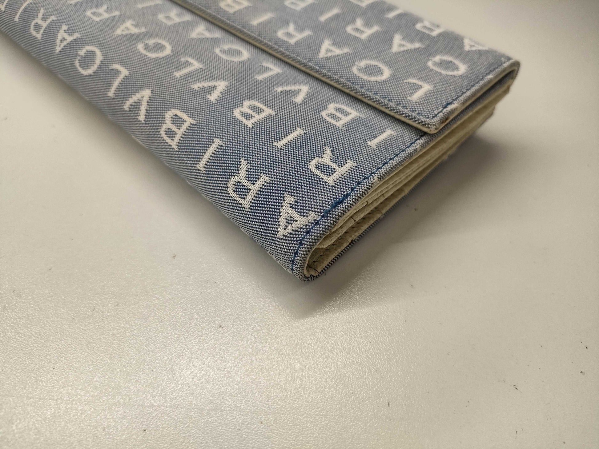 BVLGARI Long Wallet Logo Canvas x Leather Wallet