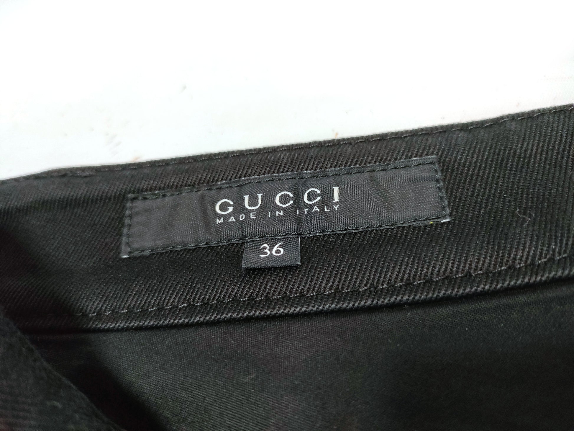 GUCCI Leather x Cotton Contrast Pants