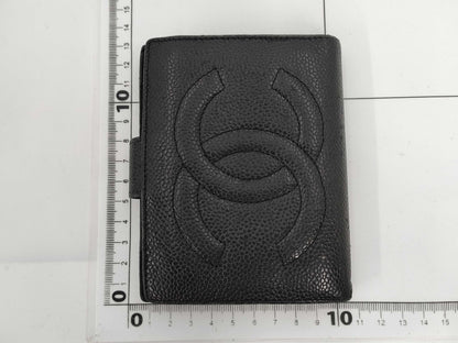 CHANEL Caviar Skin Coco Mark Wallet