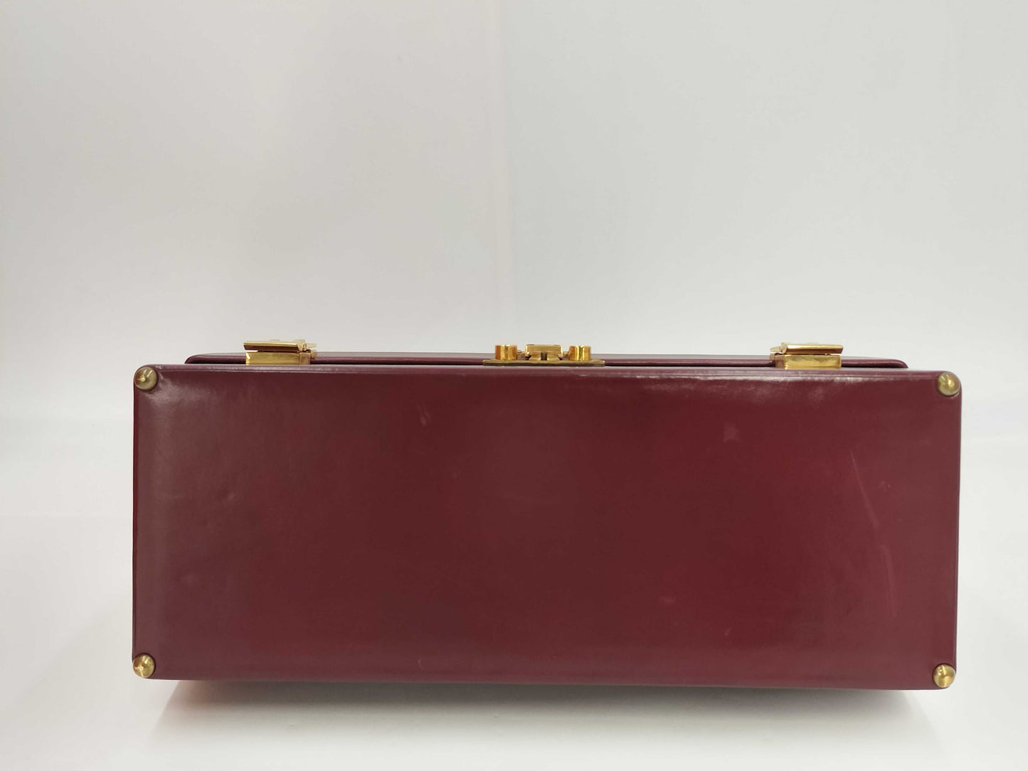 HERMES Box Calf Sac Mallet Steel Vintage Handbag