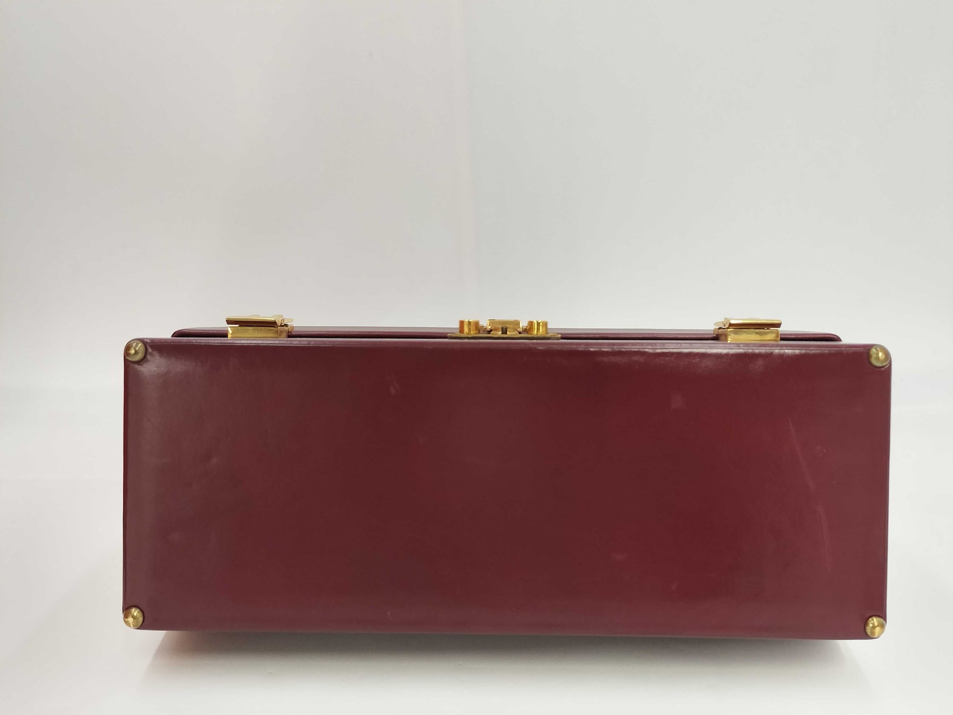 HERMES Box Calf Sac Mallet Steel Vintage Handbag