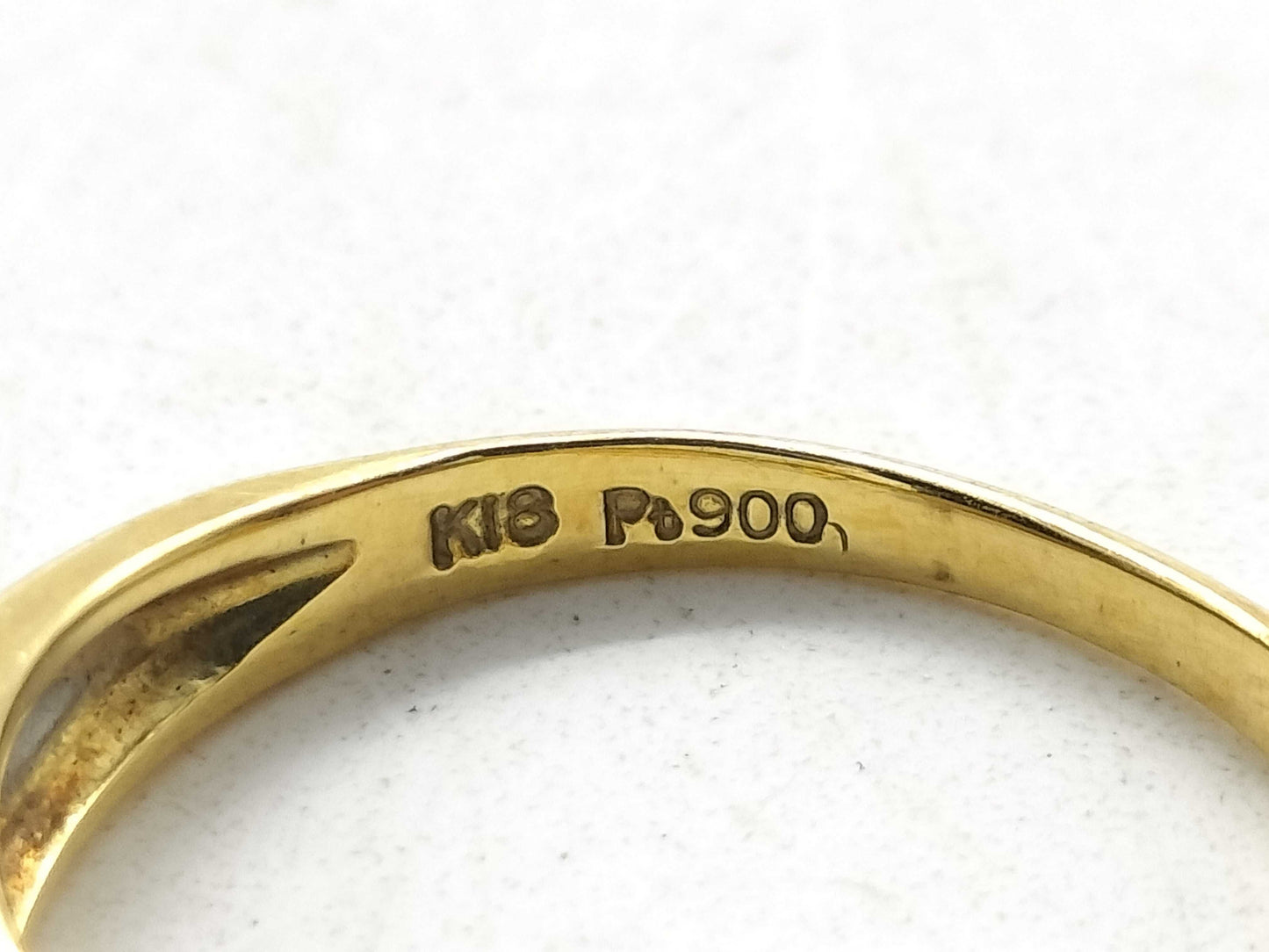 D0.11ct K18/Pt900 2.7g Ring 