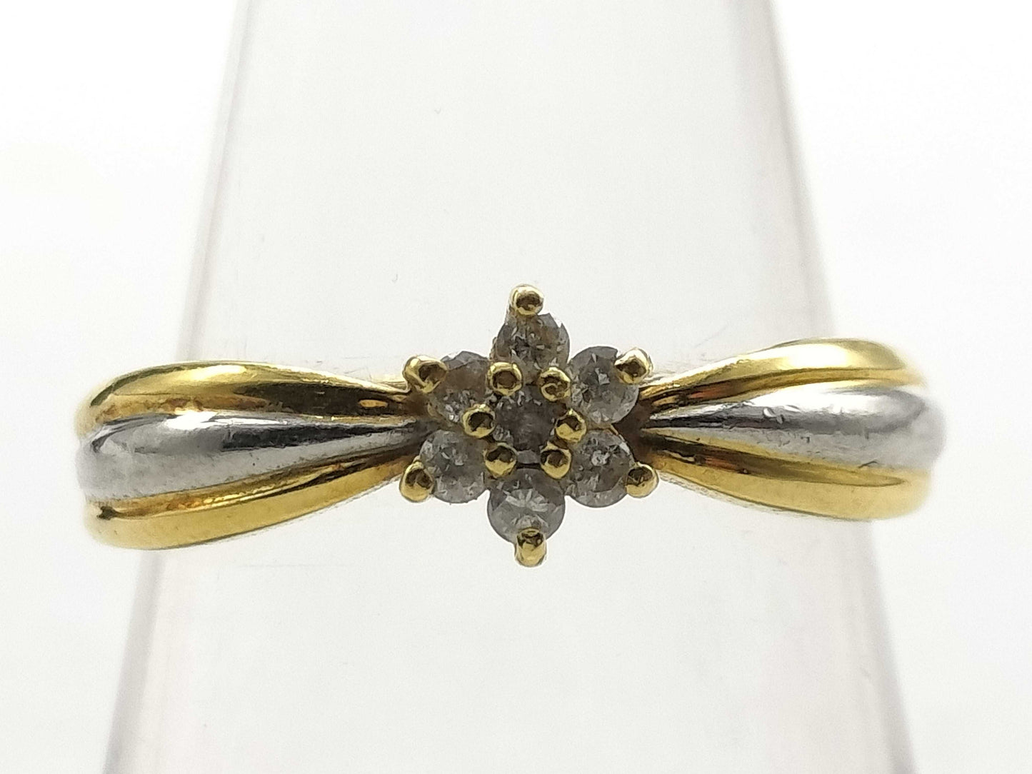 D0.11ct K18/Pt900 2.7g Ring 