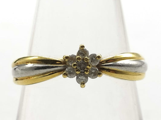 D0.11ct K18/Pt900 2.7g Ring 