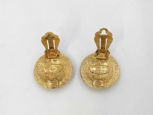 CHANEL Coco Round Vintage Earrings