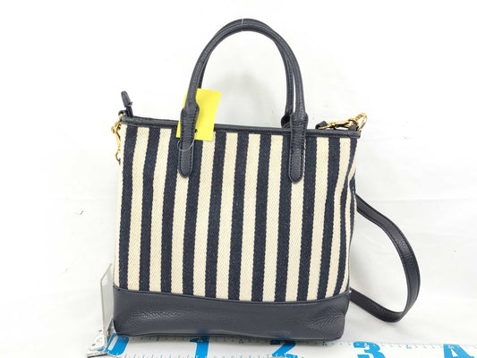LRL Lauren Ralph Lauren Canvas Stripe 2-Way Handbag