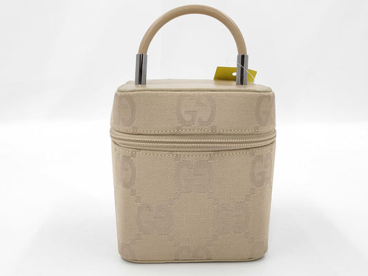 GUCCI GG Canvas Vanity/Top Handle Vanity Bag