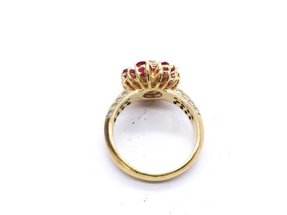 Ponte Vecchio R 1.51ct D 0.59ct K18 6.4g Ring 
