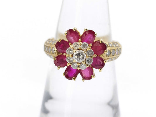 Ponte Vecchio R 1.51ct D 0.59ct K18 6.4g Ring 