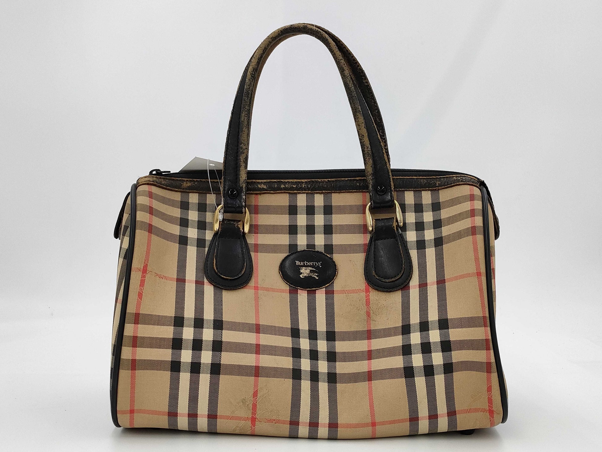 BURBERRY Nova Check Mini Boston Bag