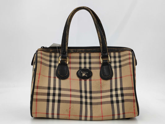 BURBERRY Nova Check Mini Boston Bag