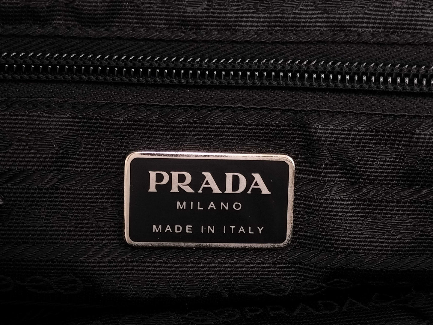 PRADA nylon triangle logo plate nylon backpack rucksack