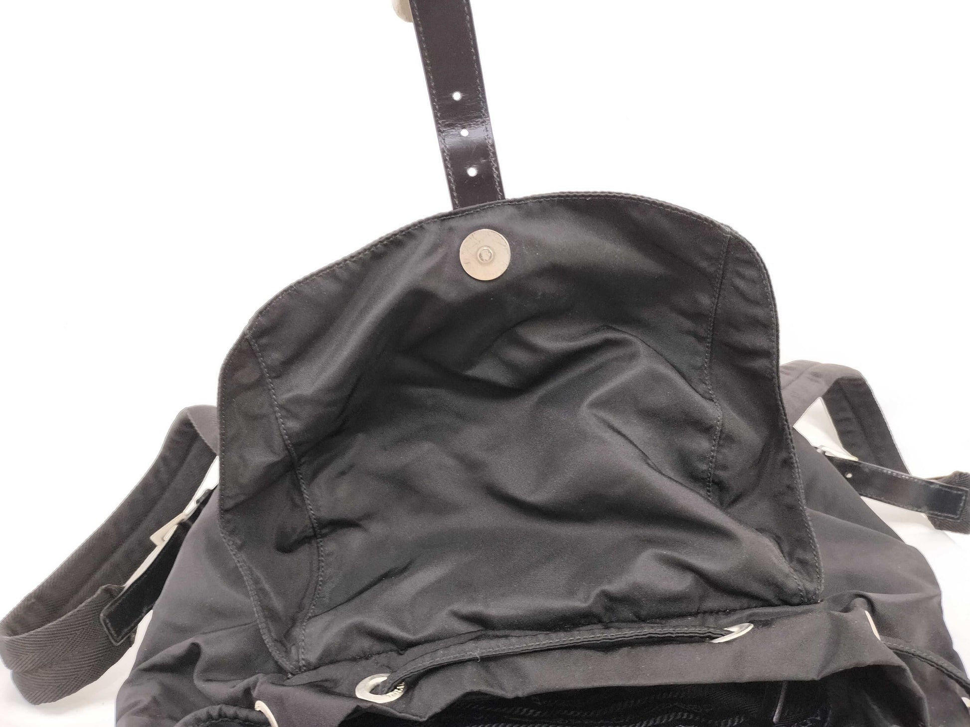 PRADA nylon triangle logo plate nylon backpack rucksack