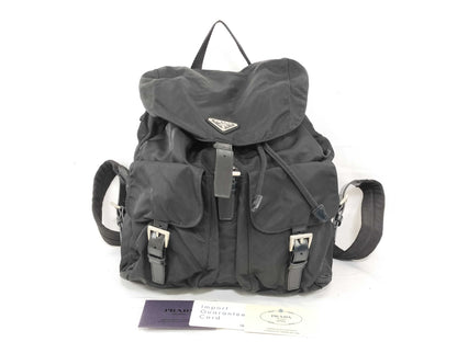 PRADA nylon triangle logo plate nylon backpack rucksack