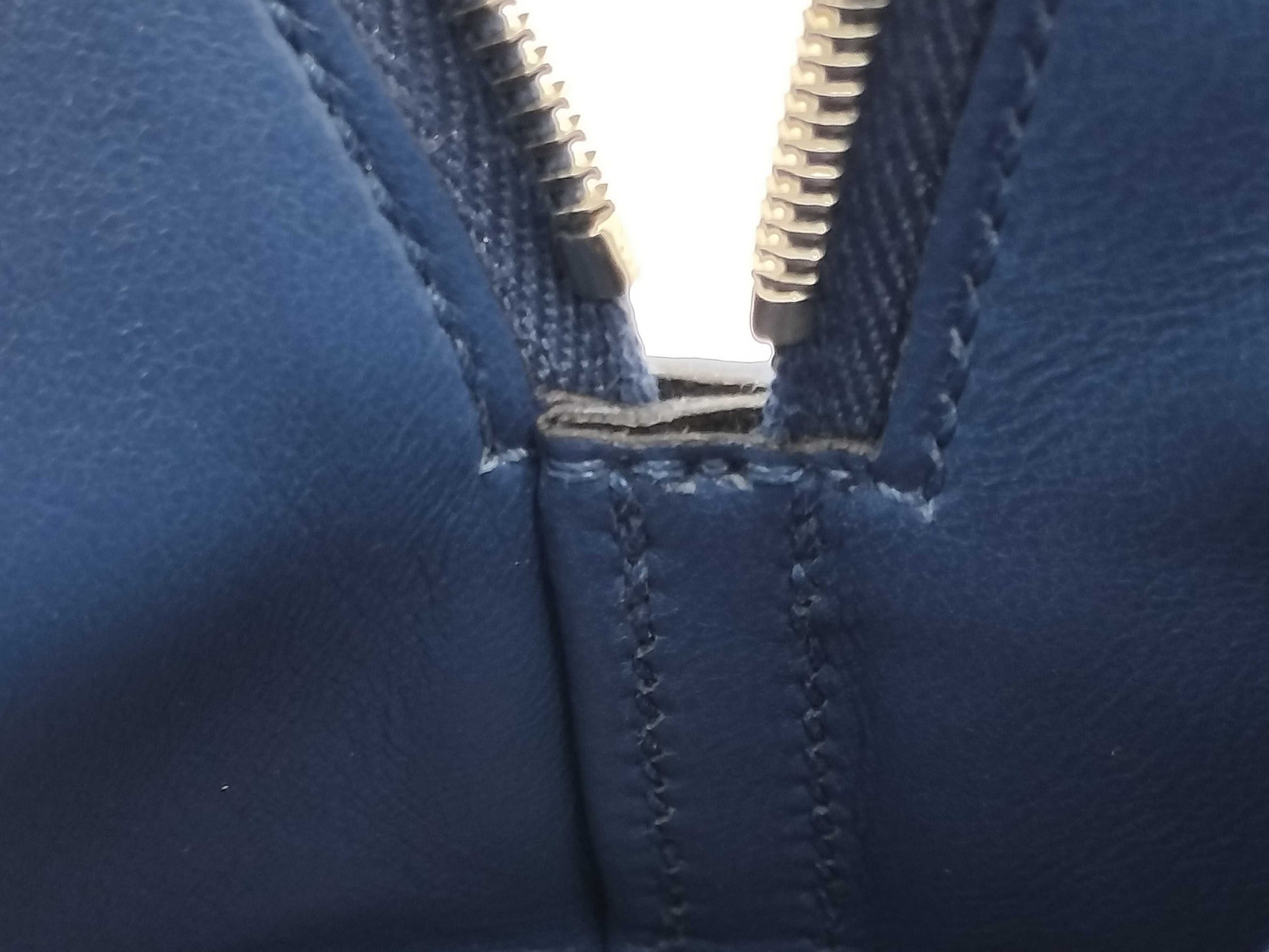 HERMES Bolide Mini Bolide Blue Tie Handbag with Stamped Silver Hardware