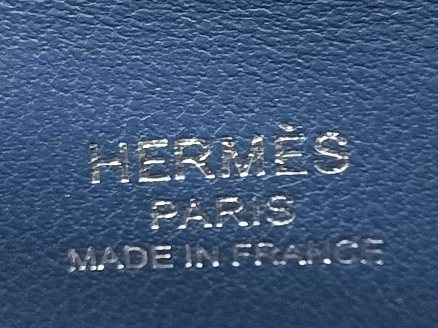 HERMES Bolide Mini Bolide Blue Tie Handbag with Stamped Silver Hardware
