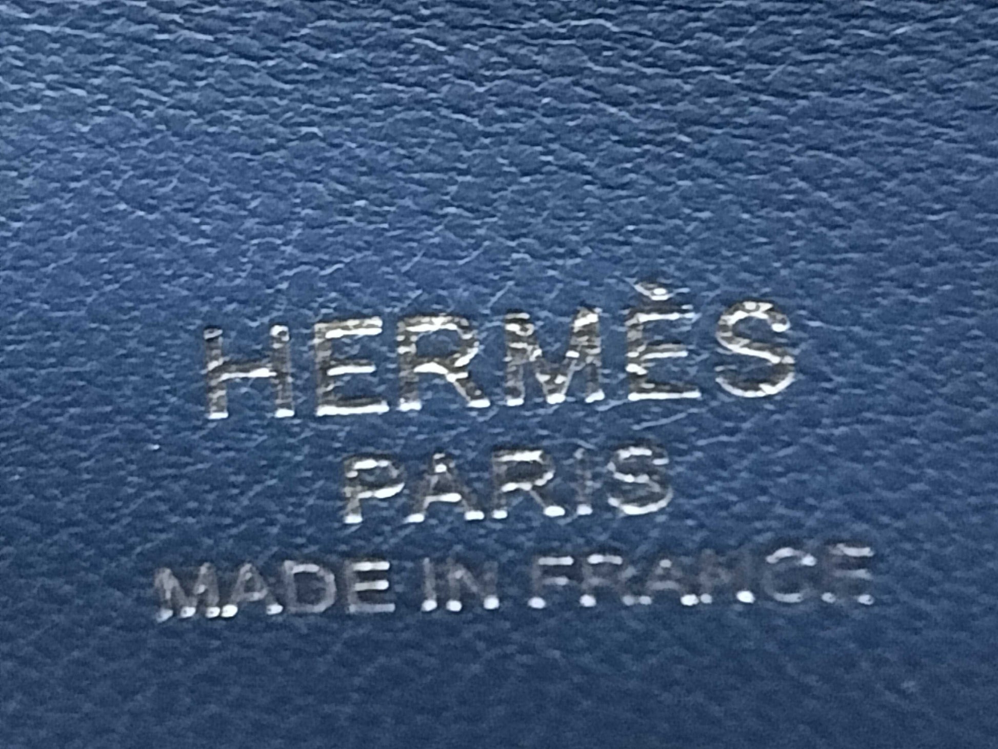 HERMES Bolide Mini Bolide Blue Tie Handbag with Stamped Silver Hardware