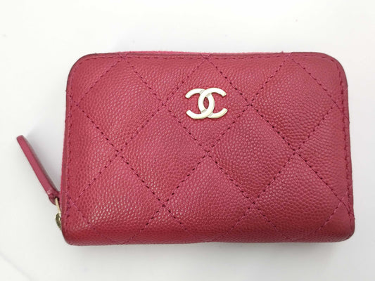CHANEL Caviar Leather Classic Zip Coin Purse with G Hardware