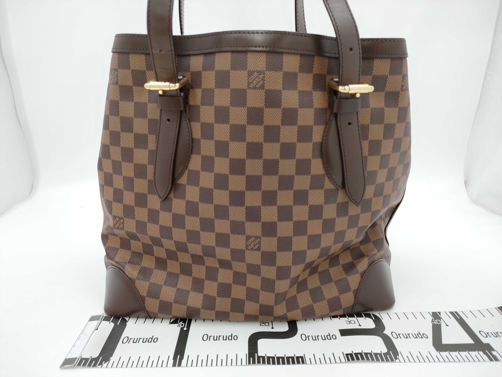 LOUIS VUITTON Damier N51204 Hampstead MM Shoulder Bag with Marker Pen Marks on Pocket