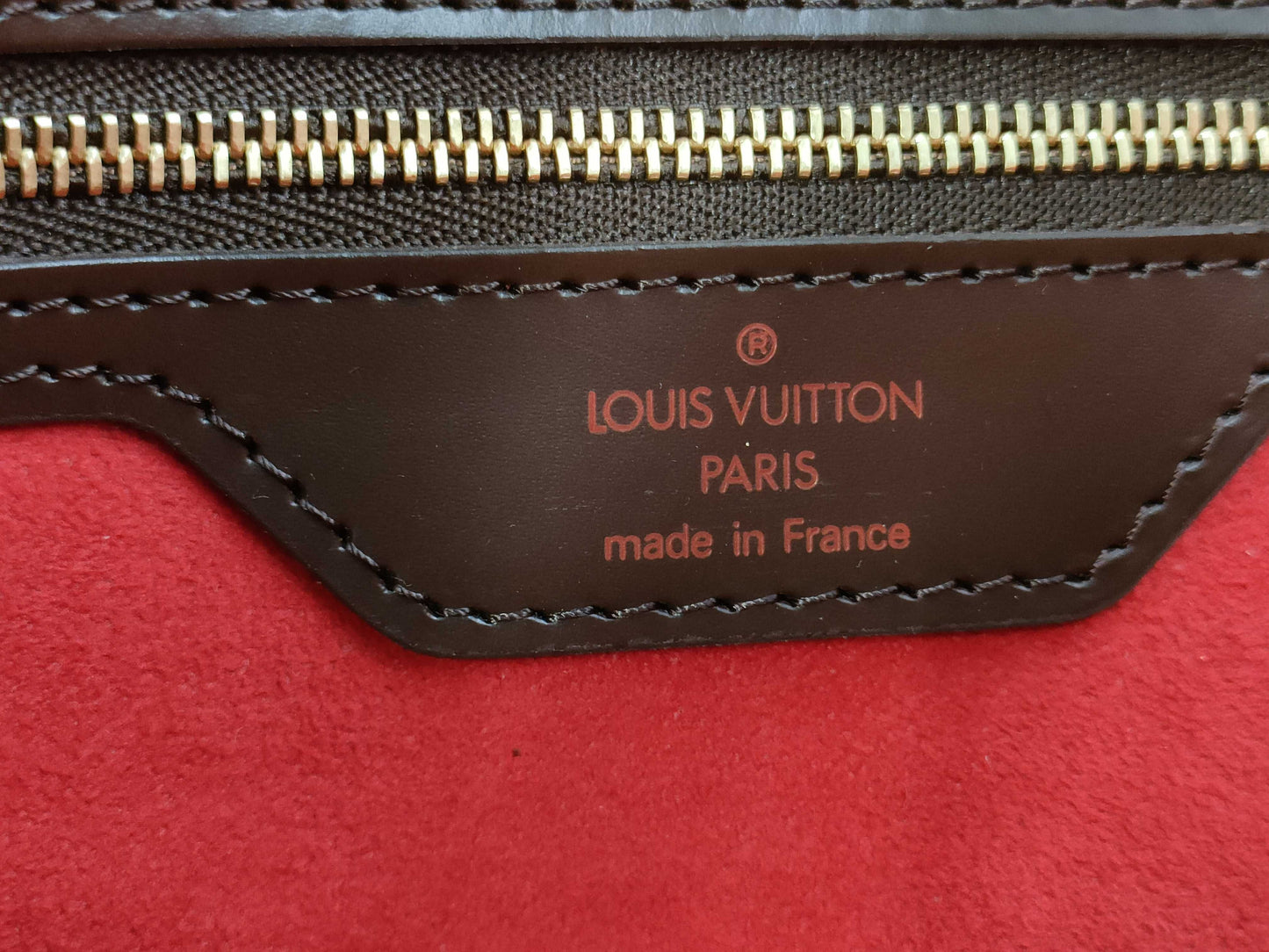 LOUIS VUITTON Damier N51204 Hampstead MM Shoulder Bag with Marker Pen Marks on Pocket