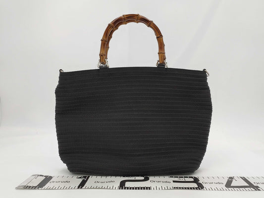 GUCCI Bamboo Nylon Handbag Handbag