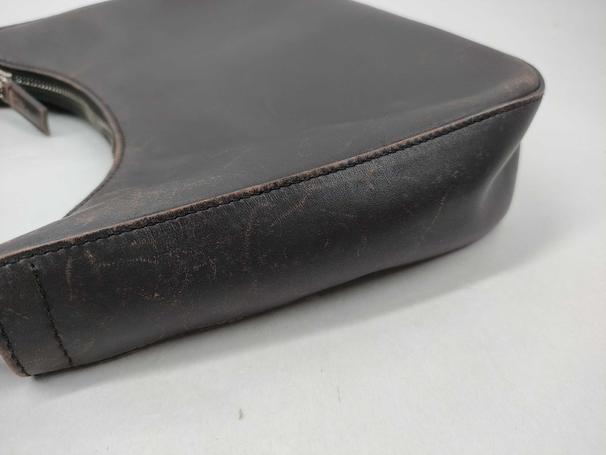 PRADA Logo Half Moon Shoulder Bag