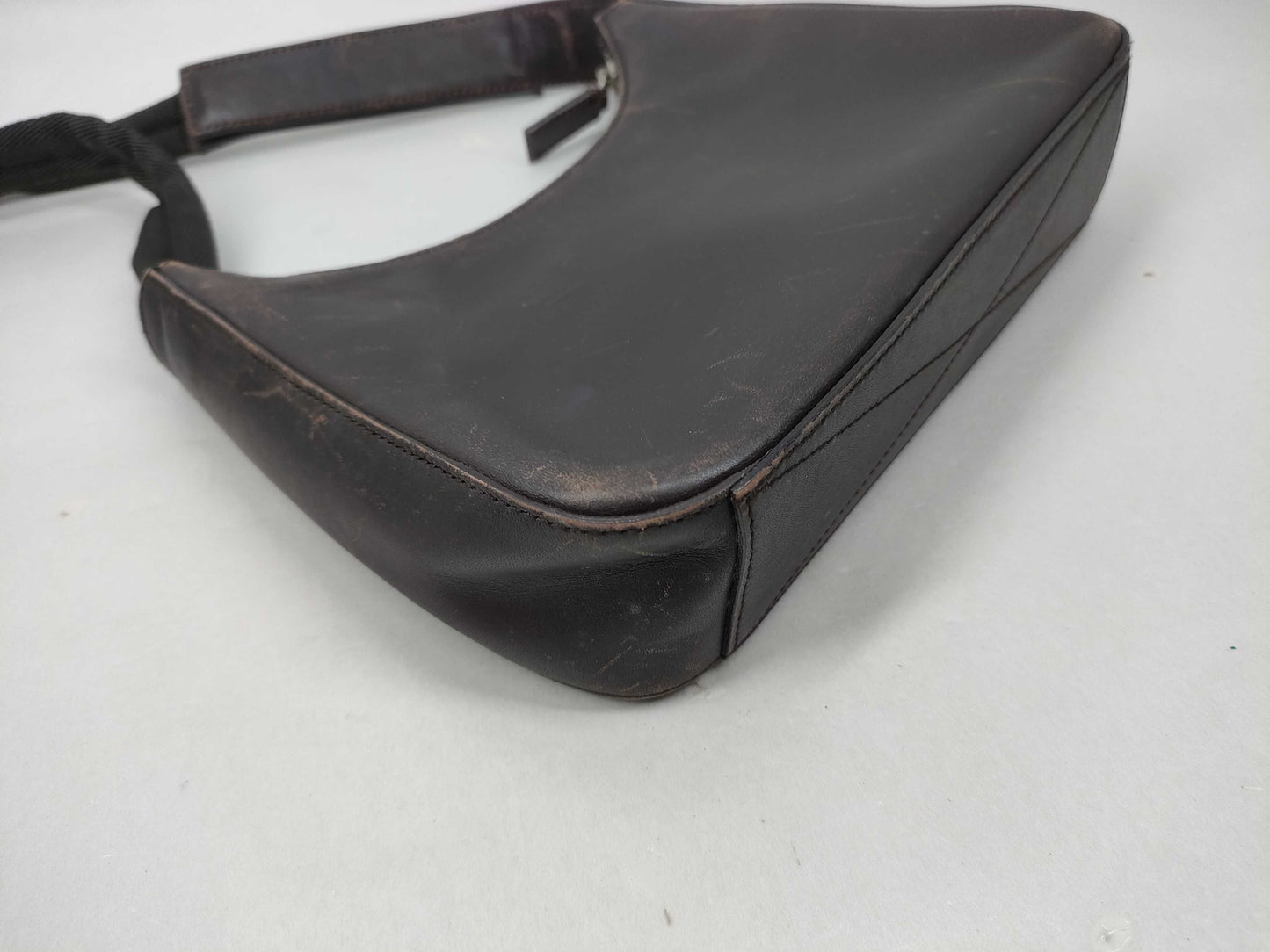 PRADA Logo Half Moon Shoulder Bag