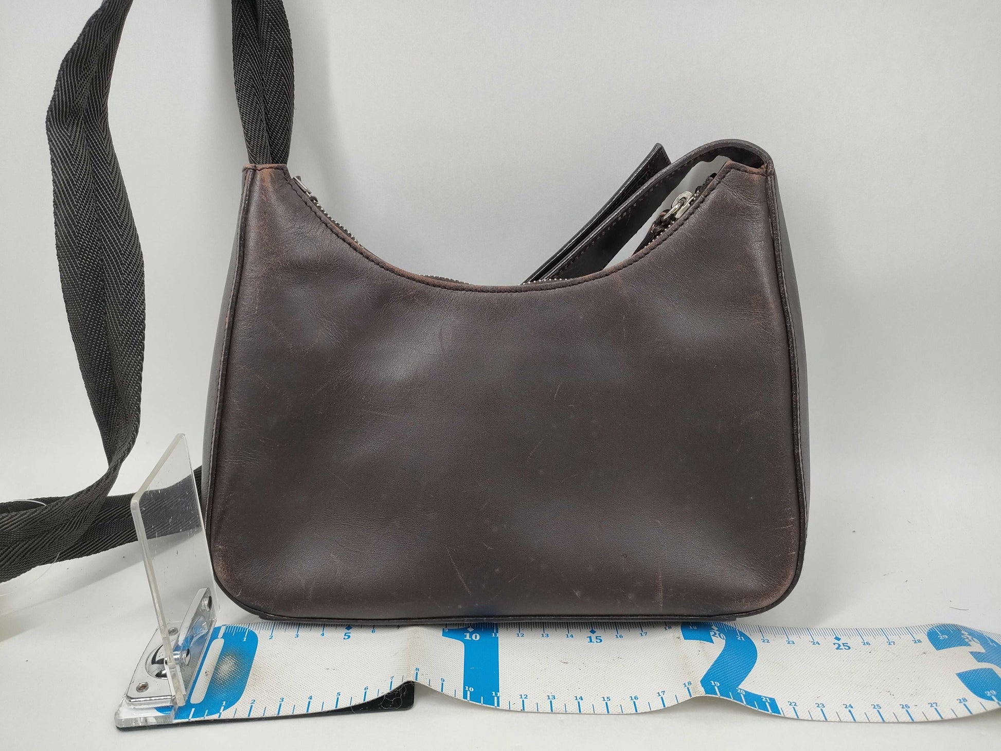 PRADA Logo Half Moon Shoulder Bag