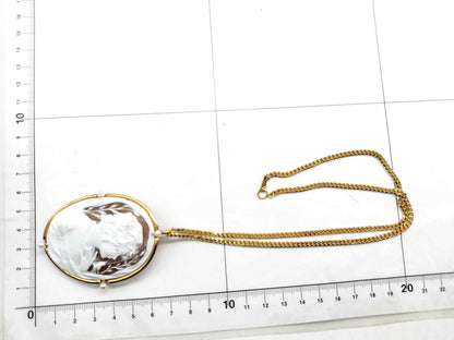 Shell cameo, pearl, diameter approx. 3.2mm-3.5mm, 18K gold, 38.6g, other small items 