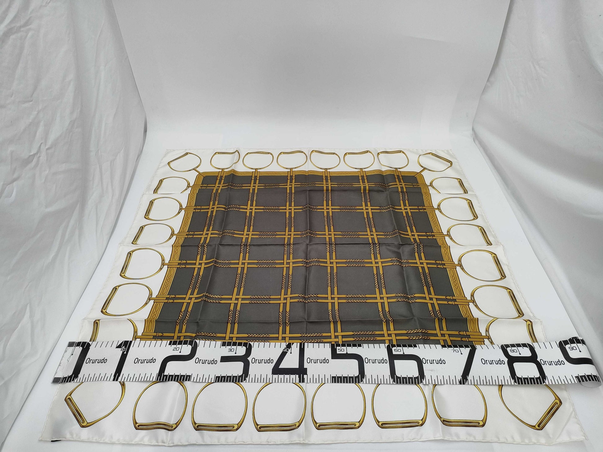 CELINE White Pattern Scarf