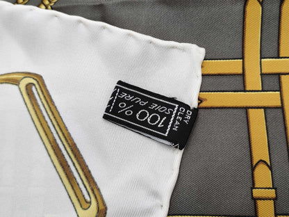 CELINE White Pattern Scarf