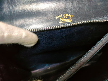GUCCI Leather GG Metal One-Shoulder Shoulder Bag