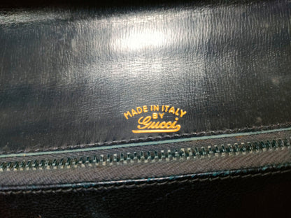GUCCI Leather GG Metal One-Shoulder Shoulder Bag