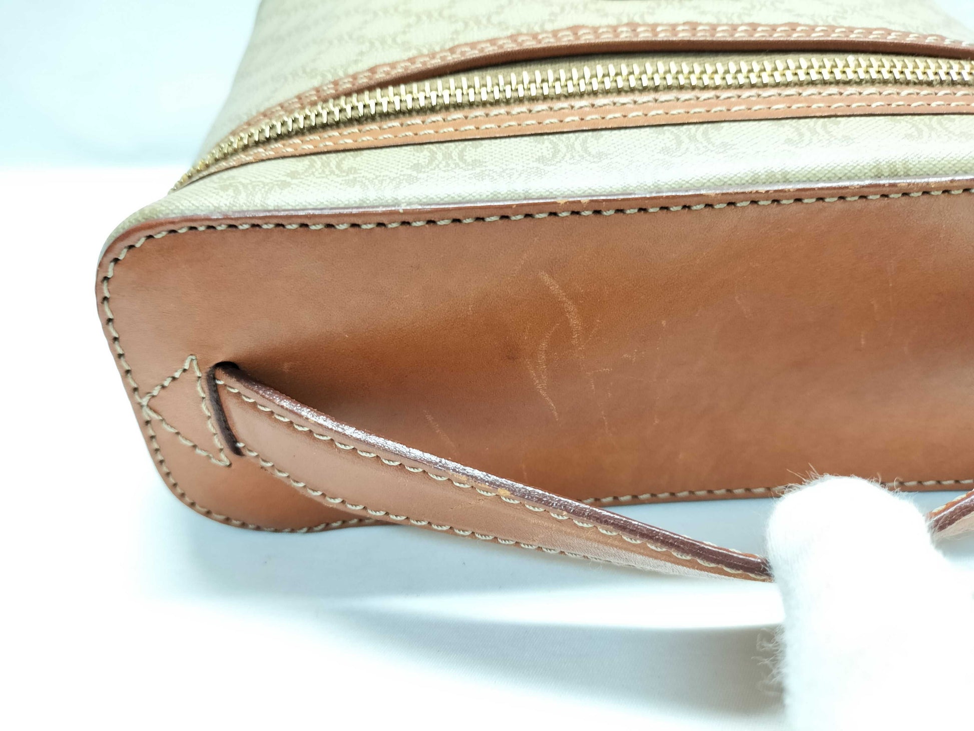 CELINE PVC Leather Macadam Pattern M95 Vanity Bag