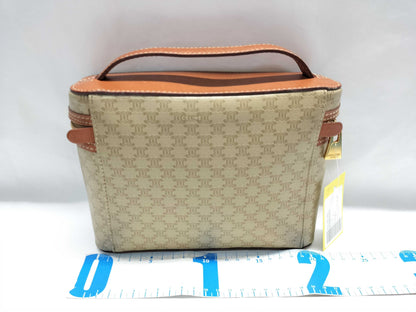CELINE PVC Leather Macadam Pattern M95 Vanity Bag