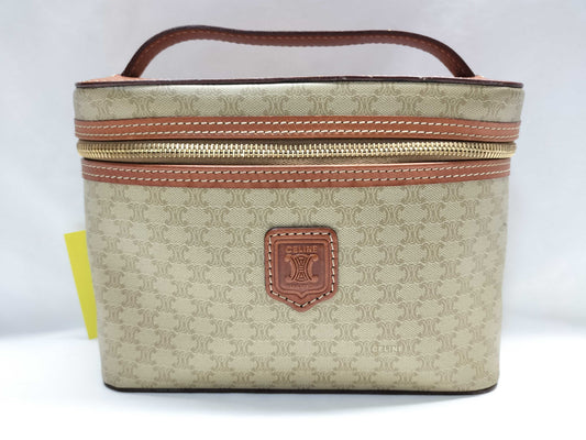 CELINE PVC Leather Macadam Pattern M95 Vanity Bag