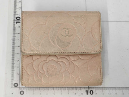 CHANEL Camellia Leather Bifold Wallet 13324695 with Box