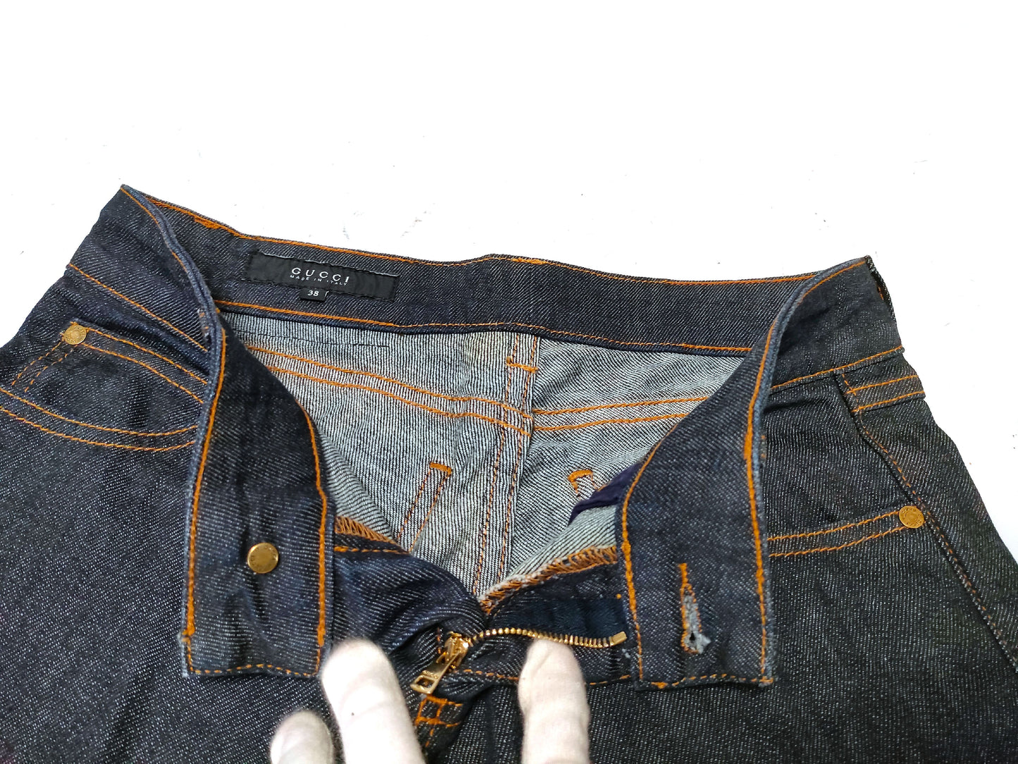 GUCCI Denim Pants with Heart Charm