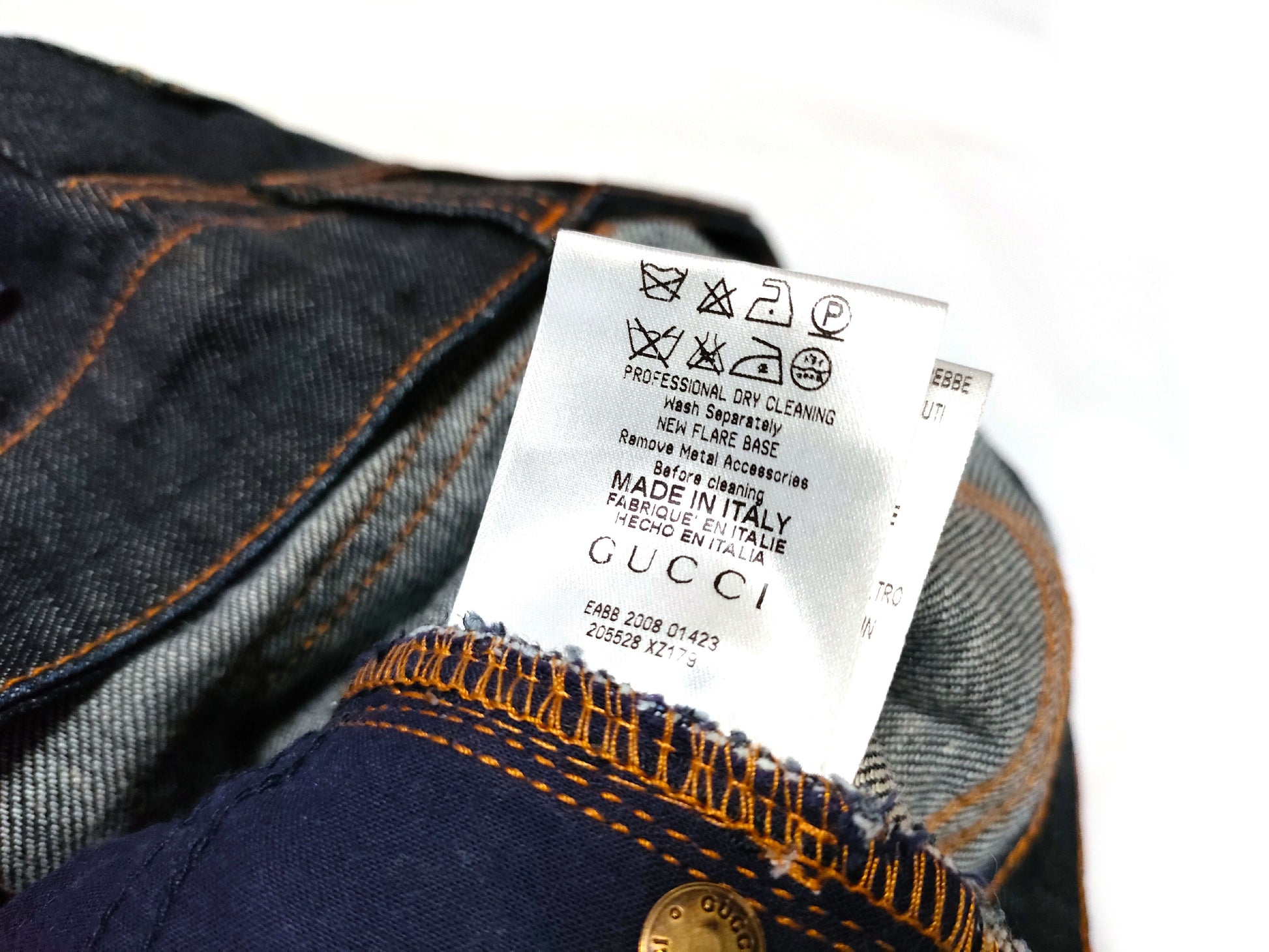 GUCCI Denim Pants with Heart Charm