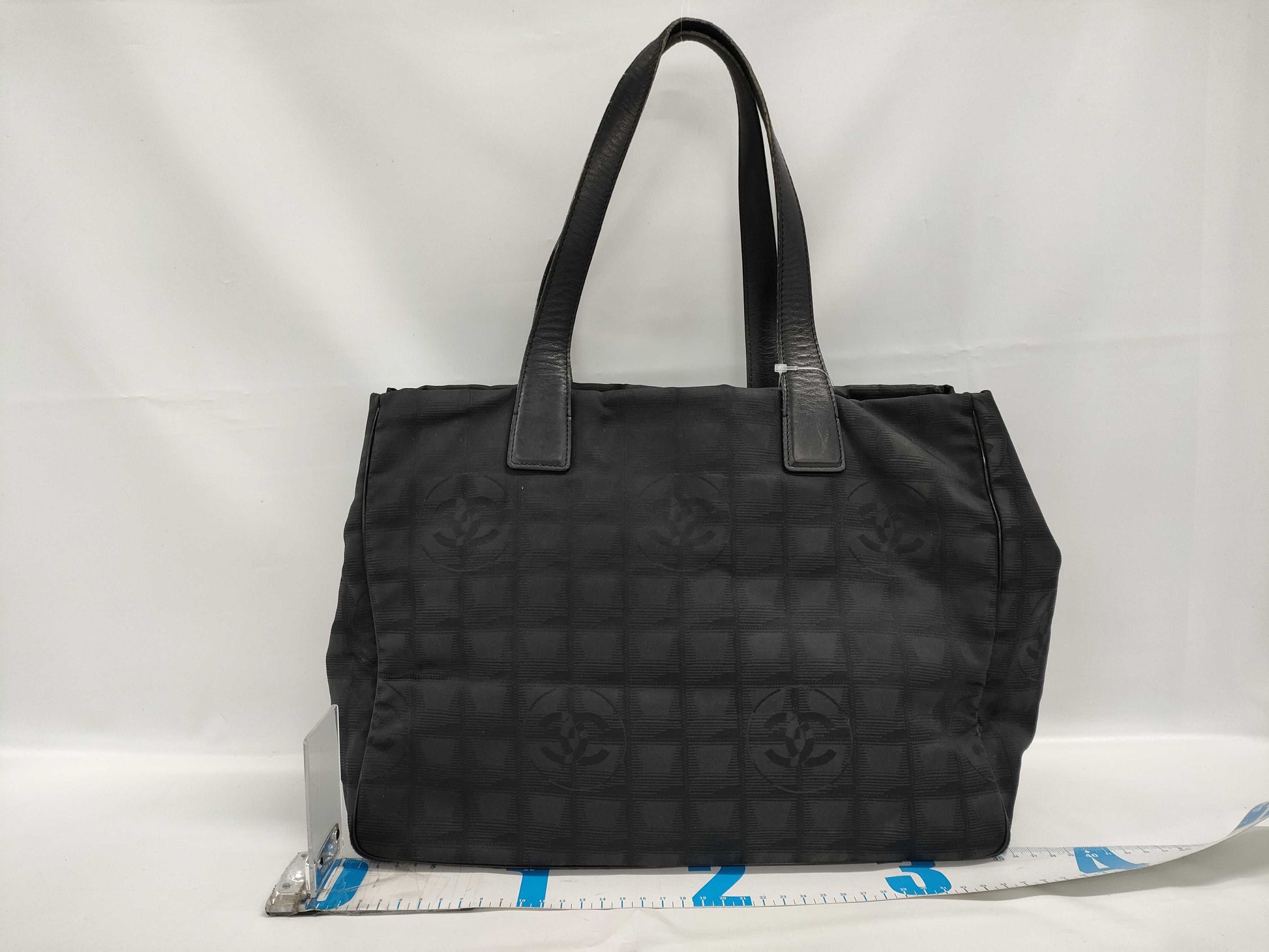 CHANEL New Travel Line MM Nylon and Leather Tote Bag Black
