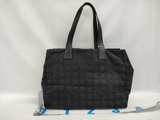 CHANEL New Travel Line MM Nylon and Leather Tote Bag Black